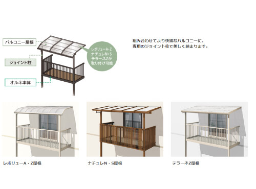 屋根とジョイント可能なデザイン